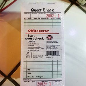 Guest Check Pads 1 Part Office Depot Sealed Big Pack